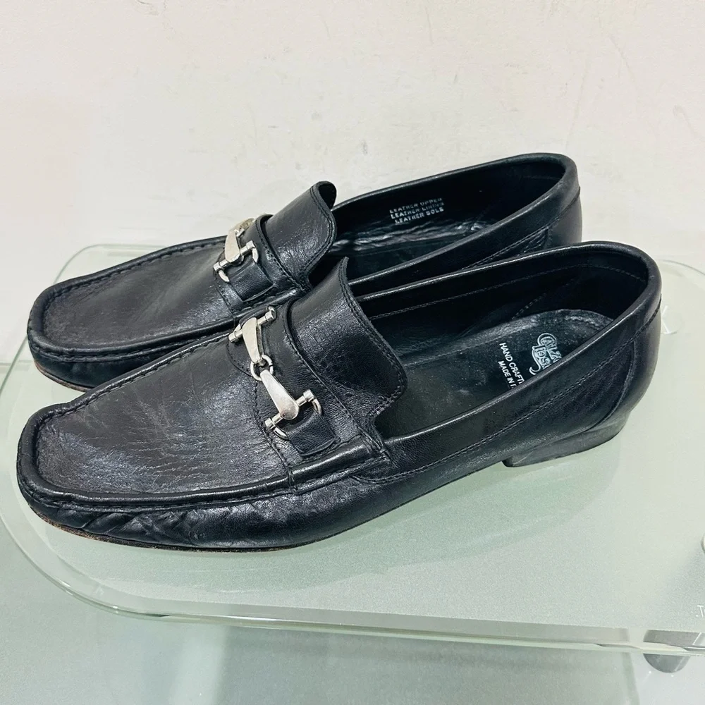 CALZOLERIA TOSCANA HAND CRAFT LEATHER BLACK MEN'S SHOES SIZE‎ 11,5 MADE IN ITALY